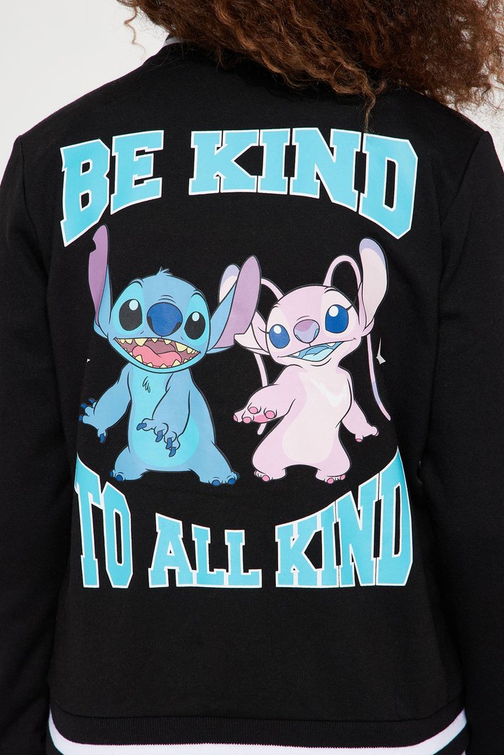 Mini Stitch And Angel Bomber Jacket - Black