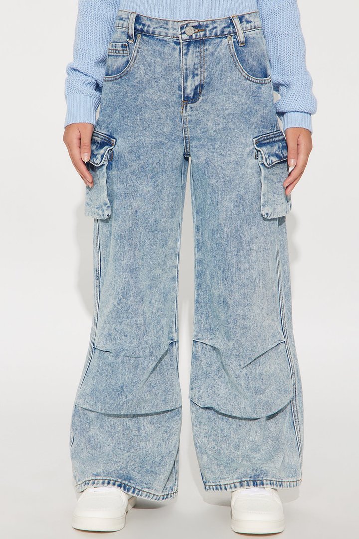 Mini Elisa Wide Leg Jeans - Medium Wash
