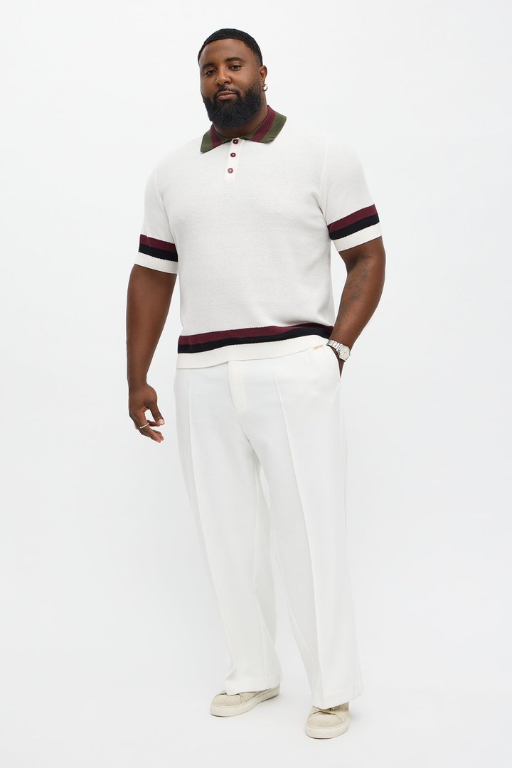 Driftwood Colorblock Short Sleeve Polo - White/combo