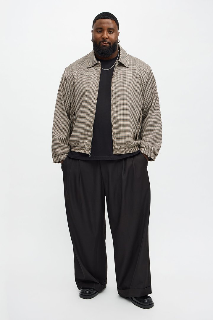 Lucky Seeker Plaid Bomber Jacket - Brown