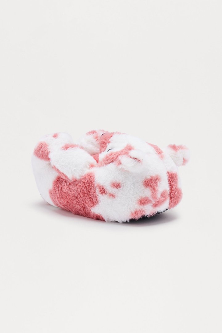 Camo Bear Faux Fur Slippers - Pink/combo