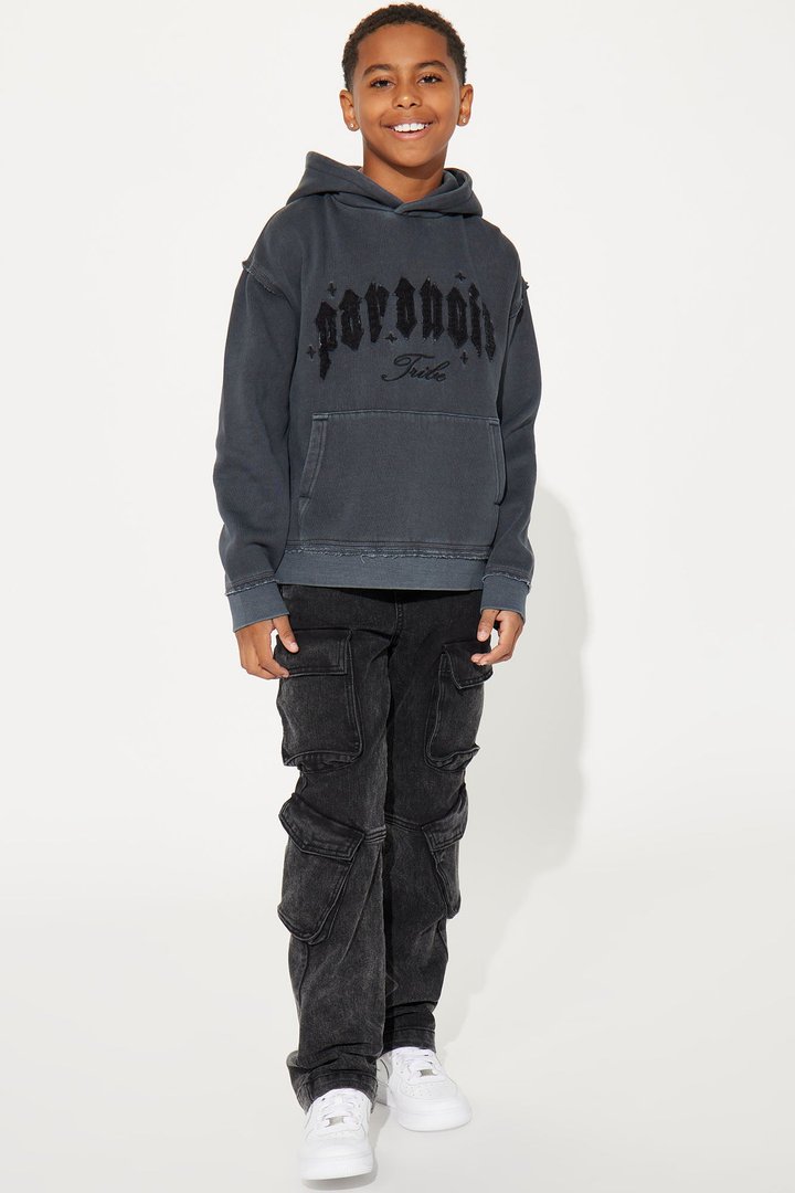 Mini Paranoid Society Oversized Hoodie - Charcoal