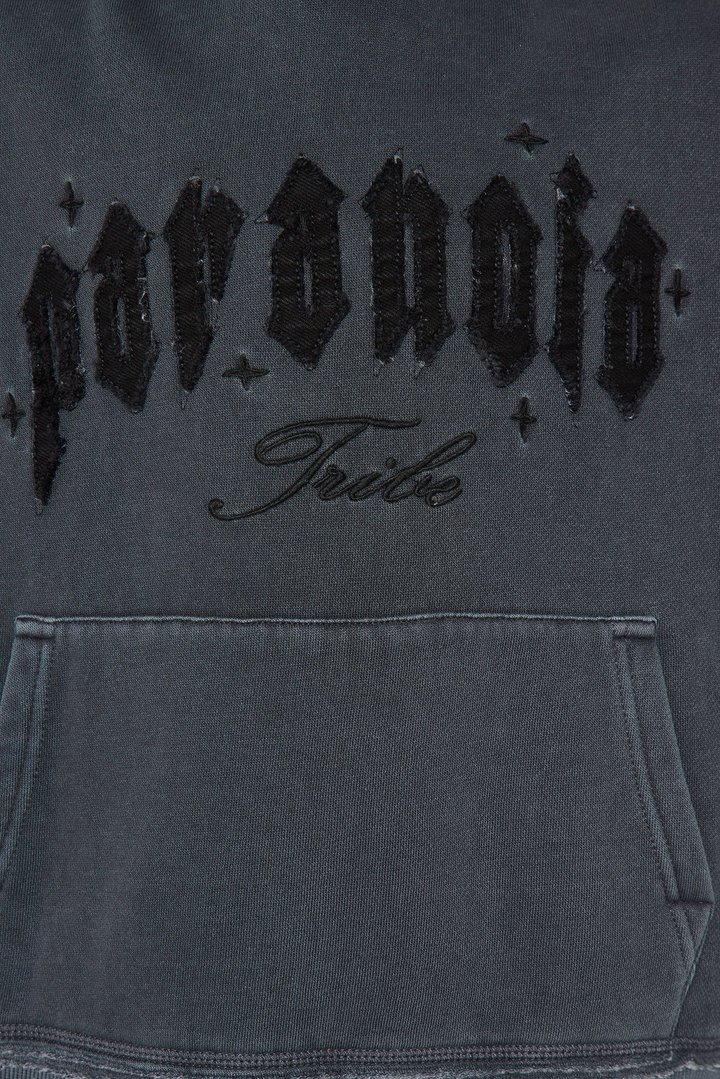 Mini Paranoid Society Oversized Hoodie - Charcoal