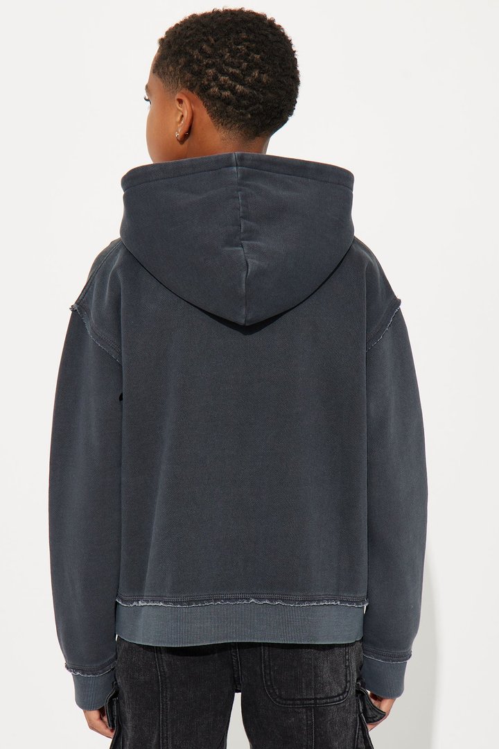 Mini Paranoid Society Oversized Hoodie - Charcoal