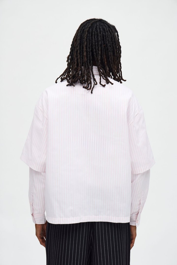Saints Twofold Button Down Shirt - White/Pink
