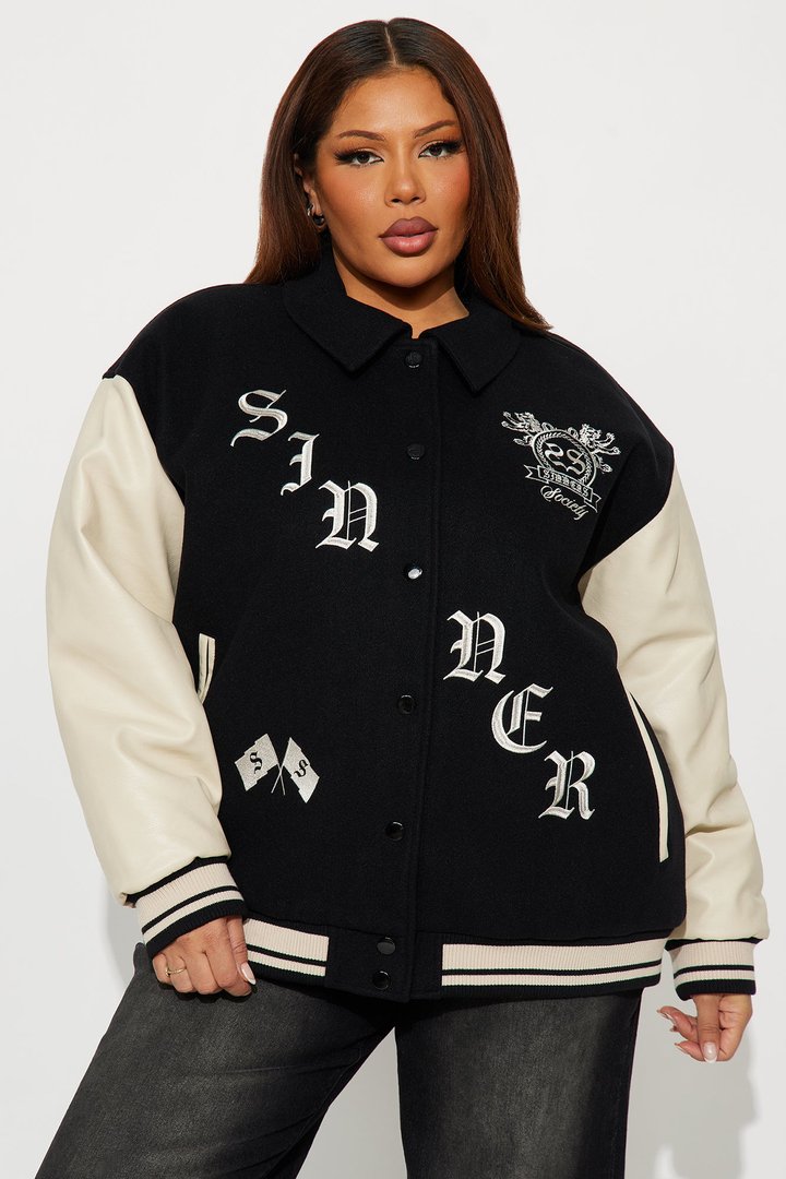 Sinner Society Varsity Jacket - Black/combo