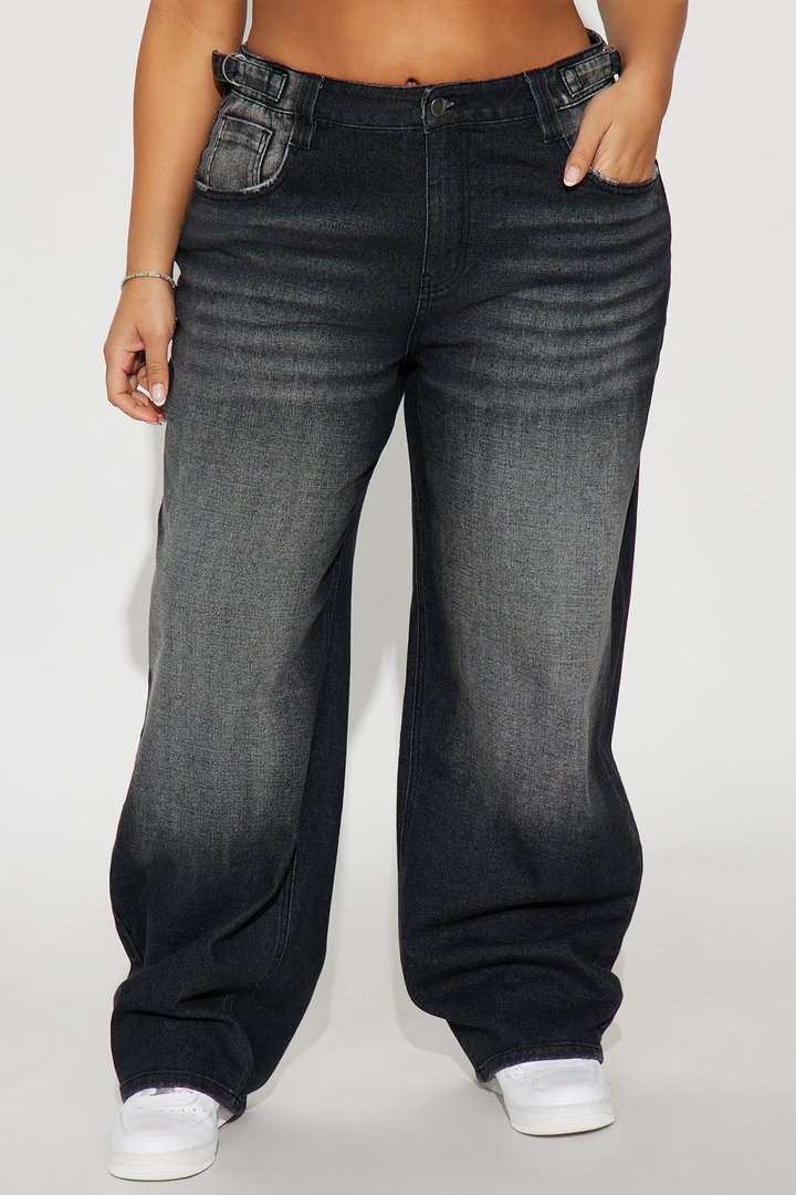 Midnight Muse Tinted Straight Leg Jeans - Black Wash