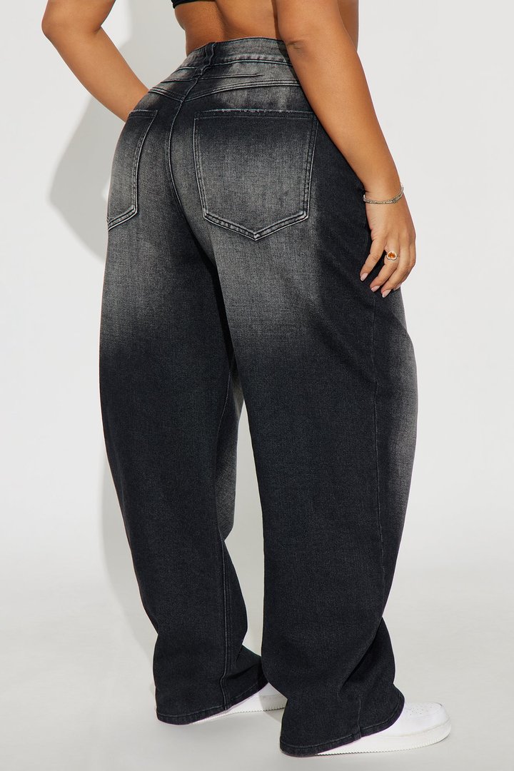 Midnight Muse Tinted Straight Leg Jeans - Black Wash
