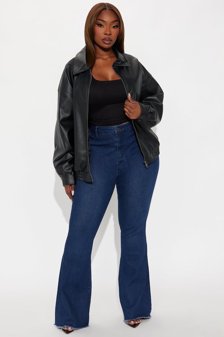 She Ate High Rise Stretch Flare Jeans - Dark Wash