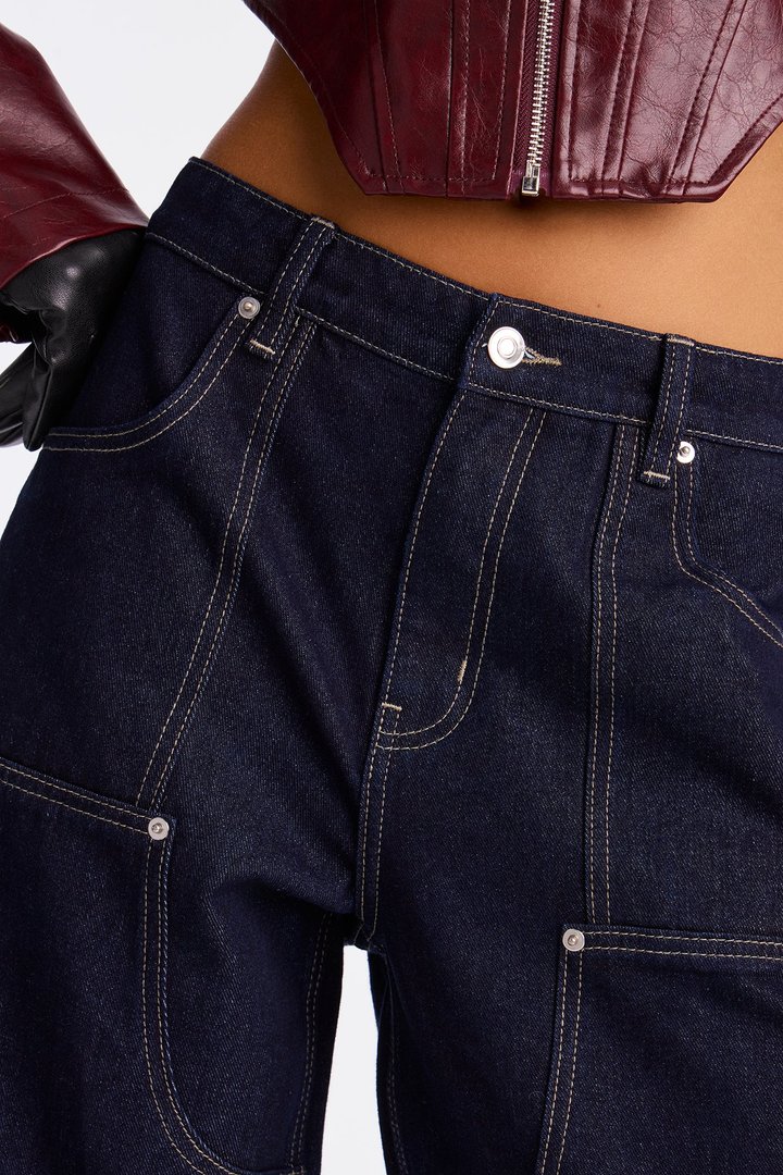Round The Clock Straight Leg Jeans - Dark Denim