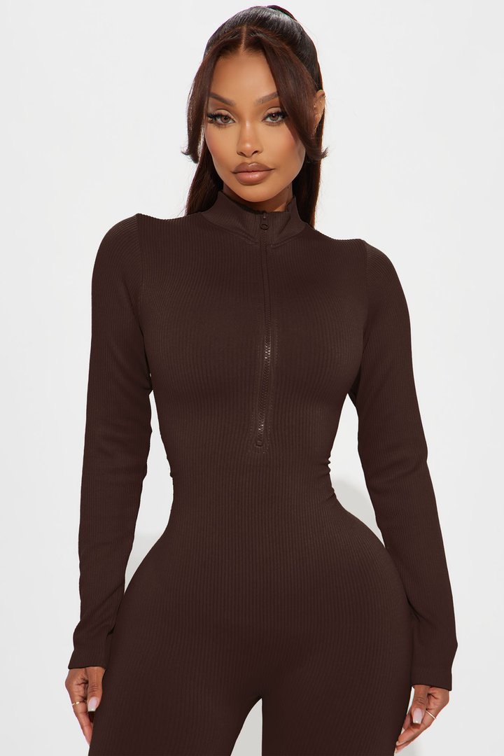 Chloe Seamless Jumpsuit - Chocolate