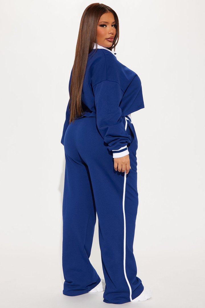 Country Club Polo Fleece Pant Set - Navy