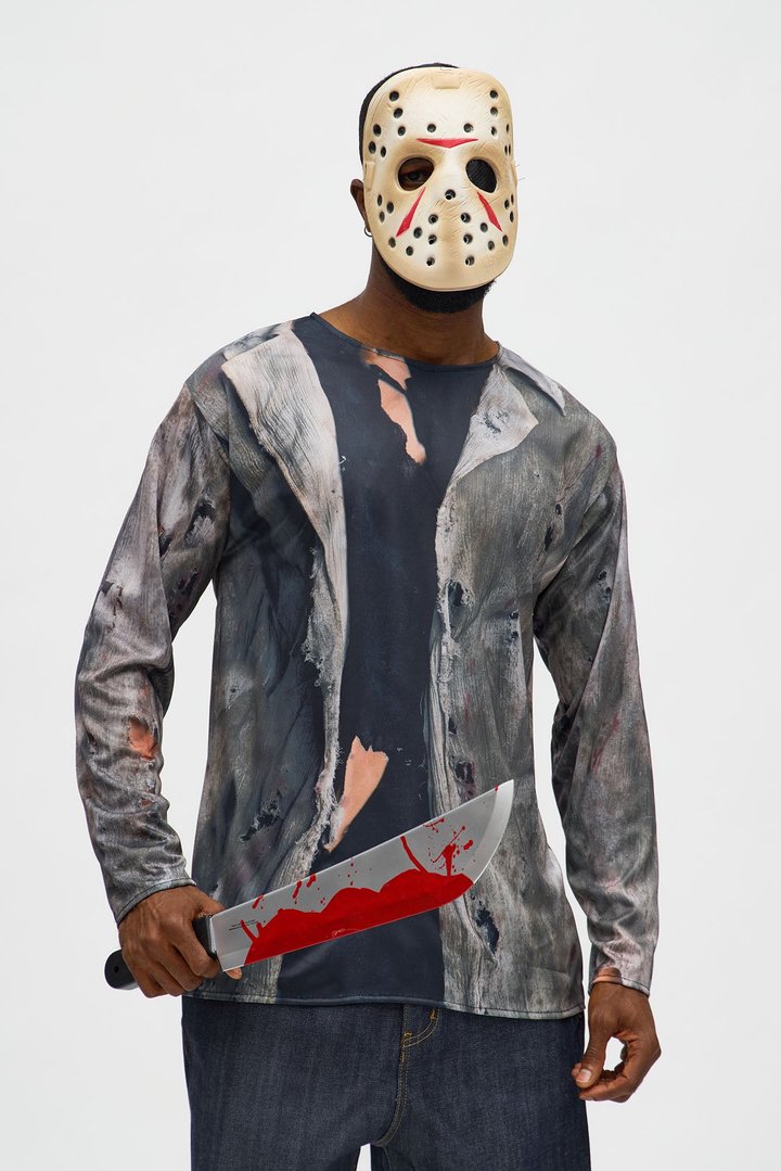 Jason Voorhees 2 Piece Costume Set - Grey