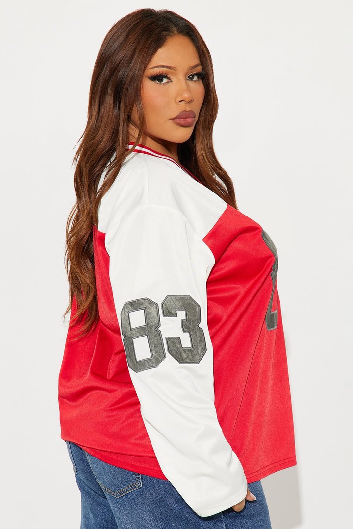 Amiko Varsity Camo Long Sleeve Jersey - Red