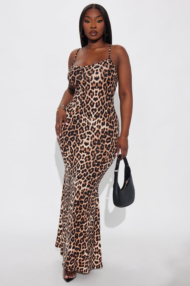 Brianna Leopard Maxi Dress - Brown/combo