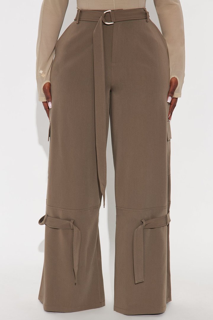 Made You Look Belted Cargo Pants 32″ - Olive