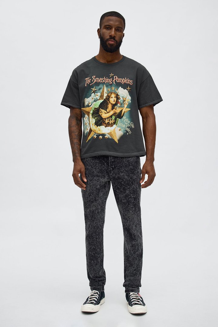 Stacked Skinny Acid Wash Jean - Acid Wash Black