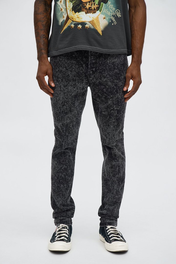 Stacked Skinny Acid Wash Jean - Acid Wash Black