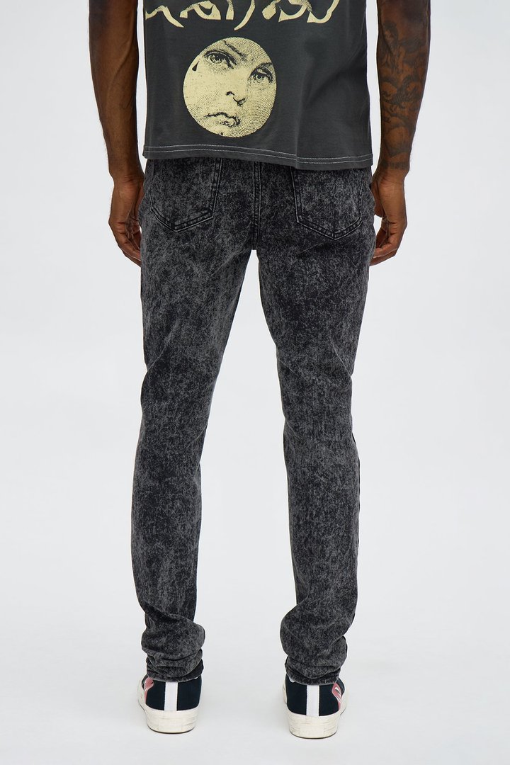 Stacked Skinny Acid Wash Jean - Acid Wash Black