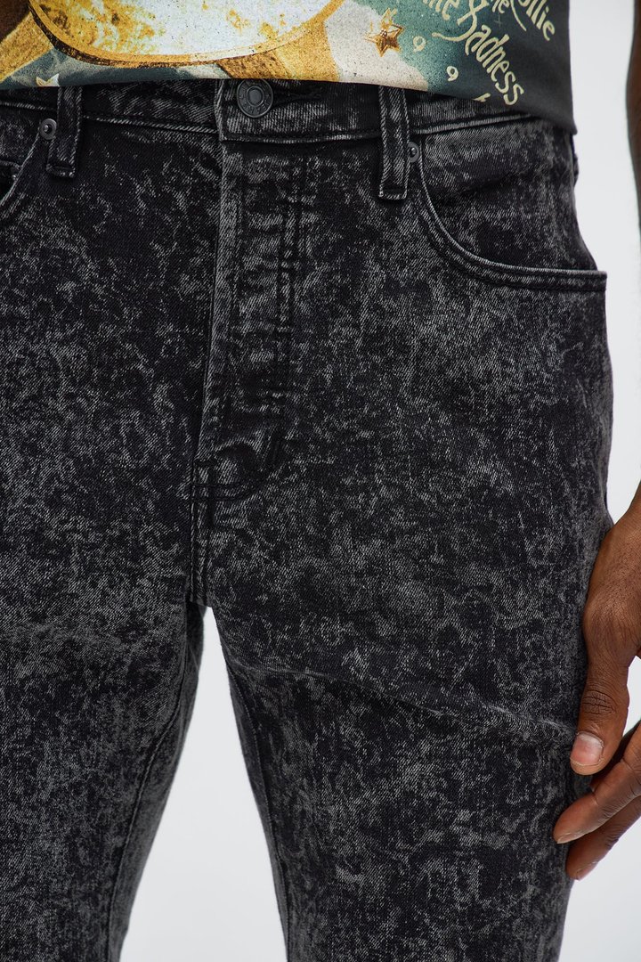 Stacked Skinny Acid Wash Jean - Acid Wash Black