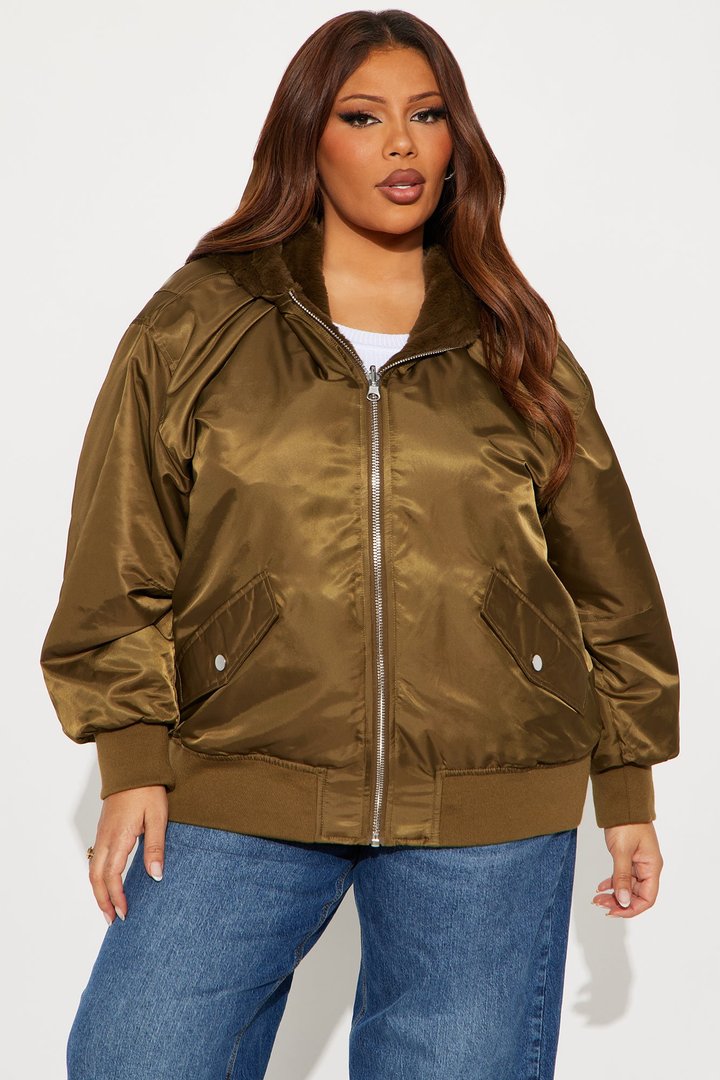 Kimmy Reversible Bomber Jacket - Olive