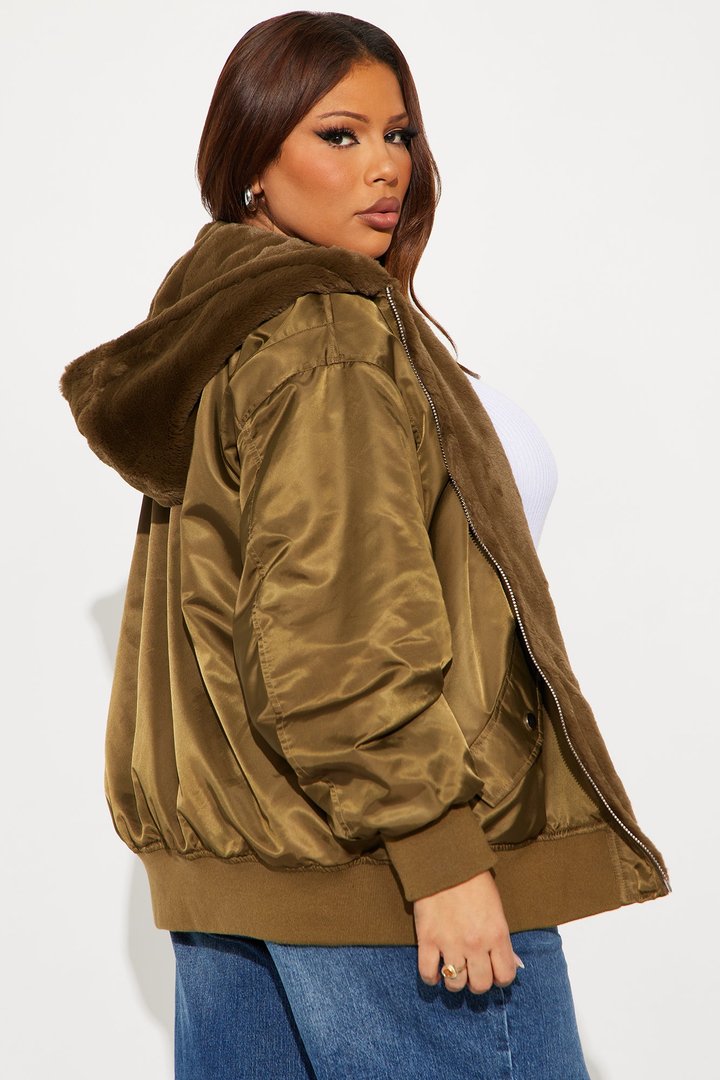 Kimmy Reversible Bomber Jacket - Olive