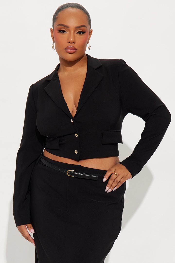 Milani Blazer Maxi Skirt Set - Black
