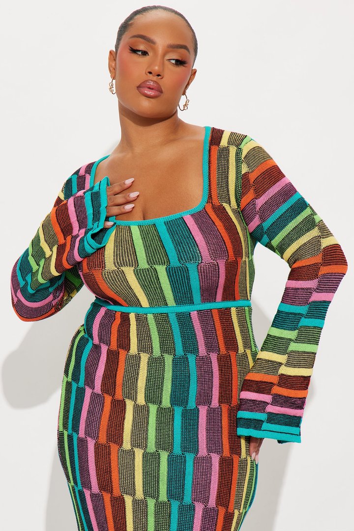 Sia Long Sleeve Maxi Dress - Multi Color