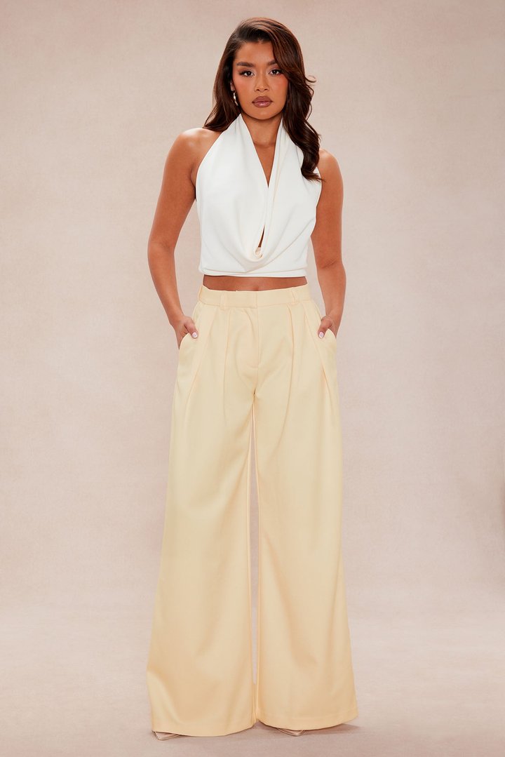 Mila Wide Leg Pant - Cream