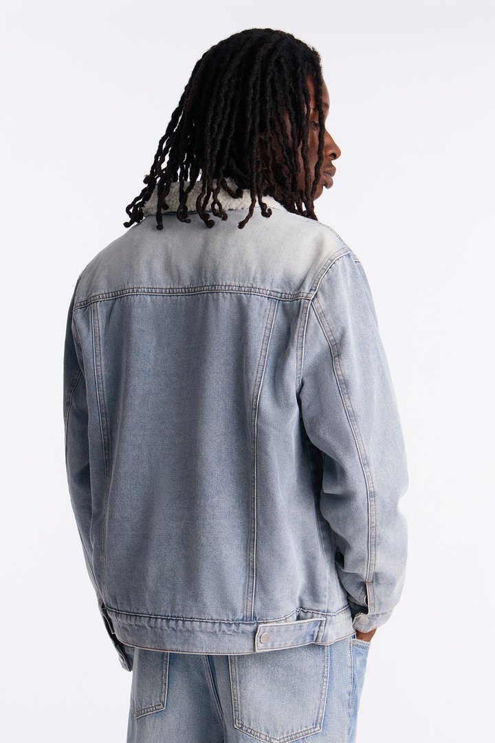 Street Dreams Sherpa Collar Jacket - Light Blue Wash