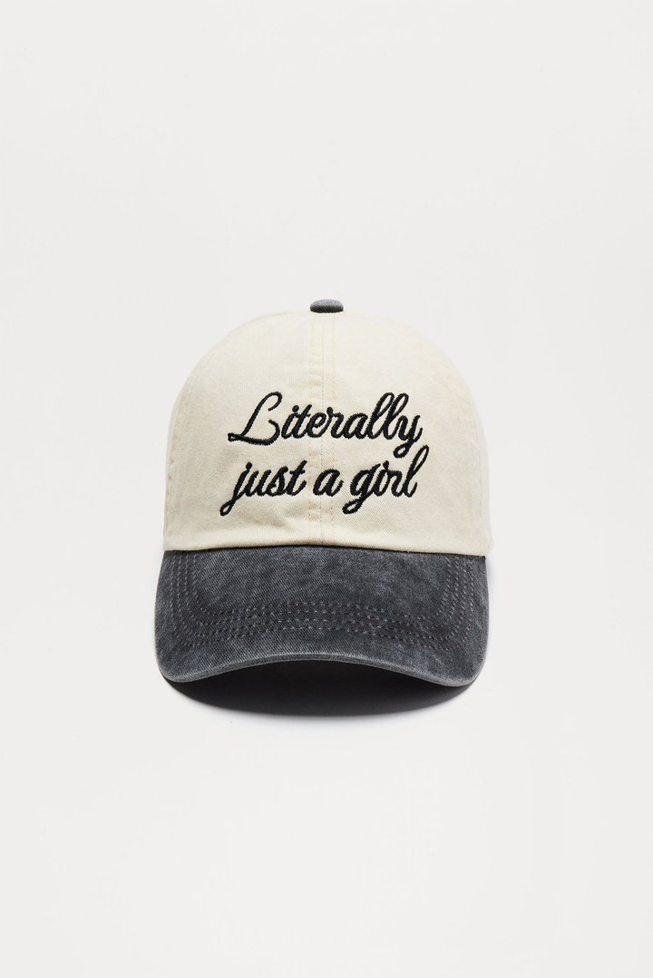 Literally Just A Girl Baseball Hat - Black/combo