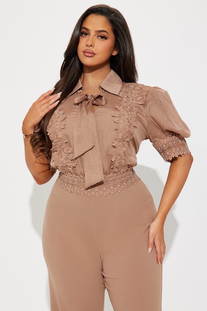 I Always Mean Business Jumpsuit - Mocha