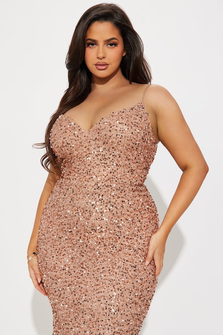 Tanya Sequin Gown - Taupe