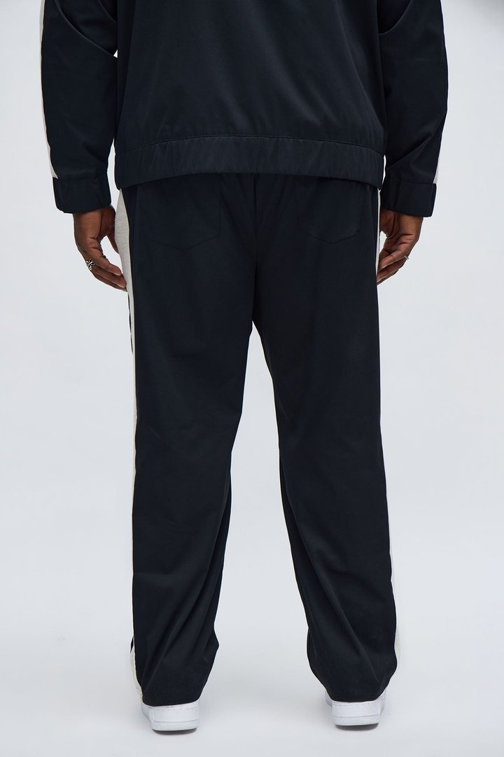 Slim Knit Stripe Pant - Black
