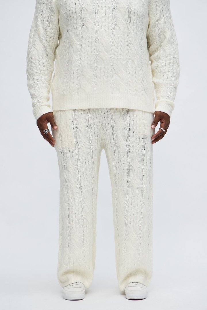 Day To Day Cable Knit Sweatpants - Off White