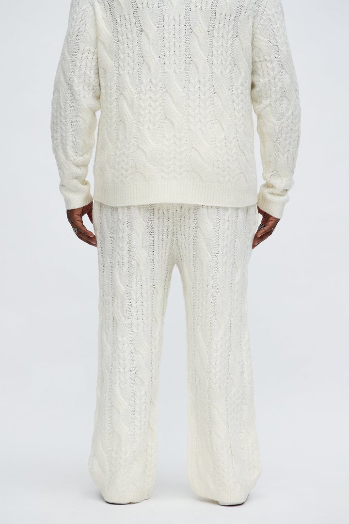 Day To Day Cable Knit Sweatpants - Off White
