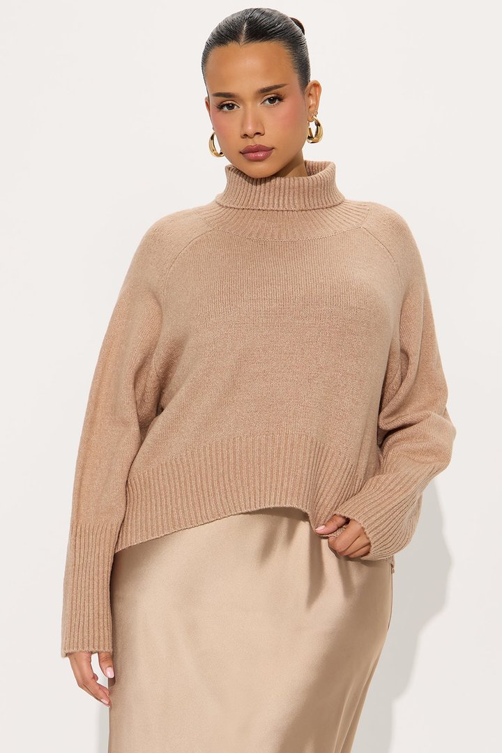 Always Near Satin Sweater Maxi Dress Set - Taupe
