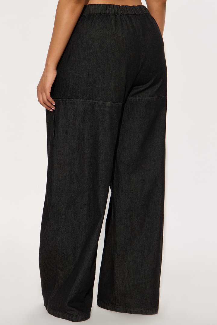 Brigantine Pull On Wide Leg Jeans - Black Wash