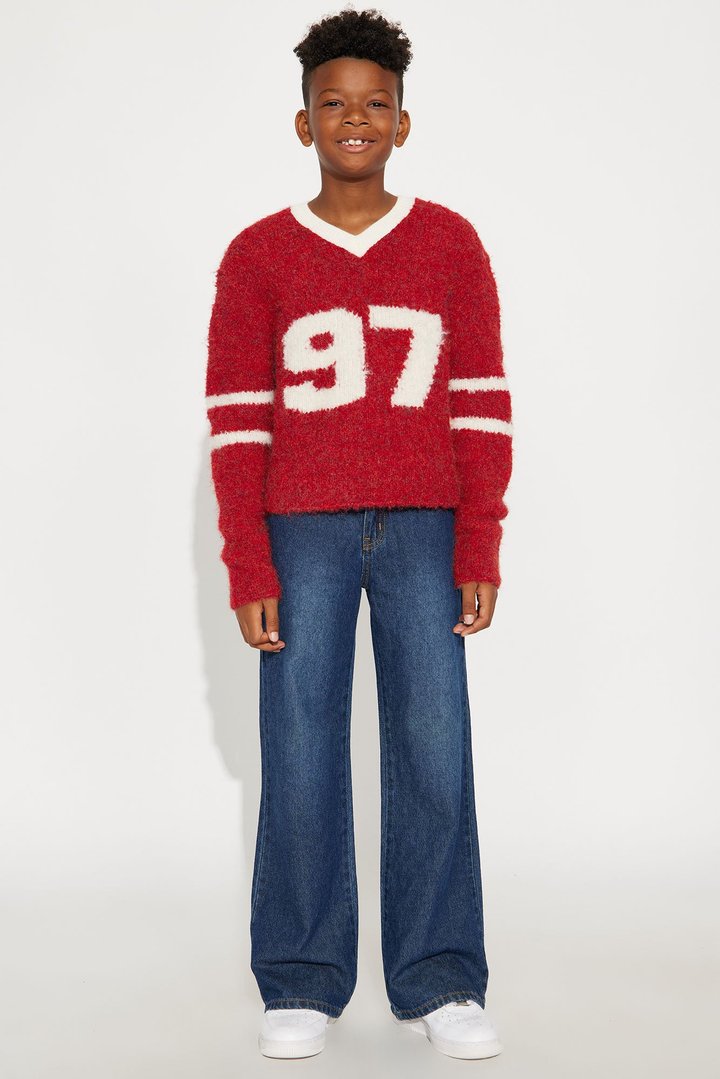 Mini Winning Team Fuzzy Knit - Red