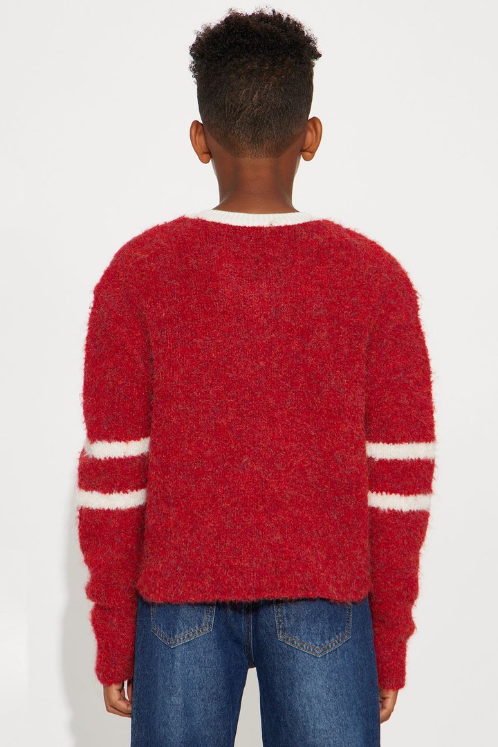 Mini Winning Team Fuzzy Knit - Red