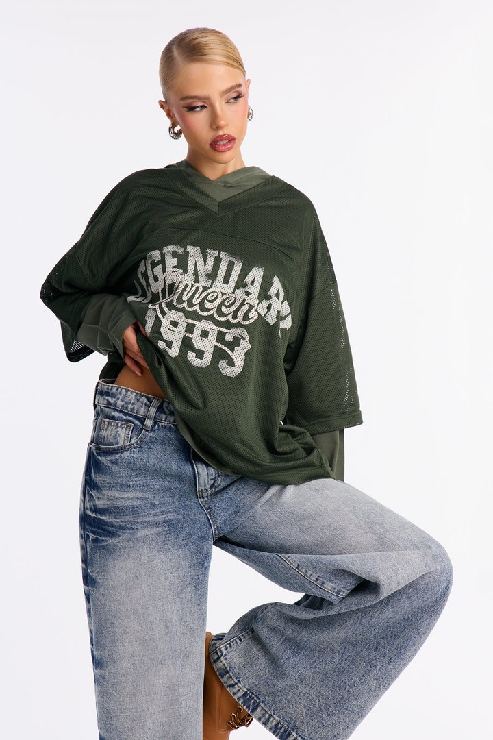 Legendary Queen Jersey Hoodie - Hunter Green