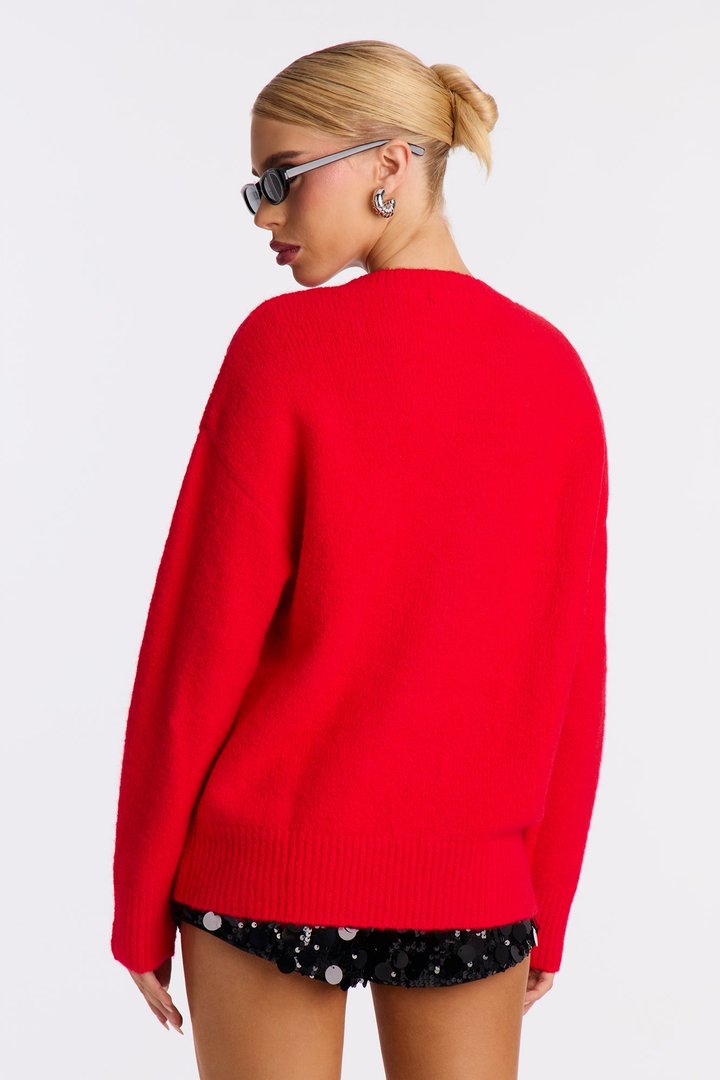 It's Pawty Time Sweater - Red/combo