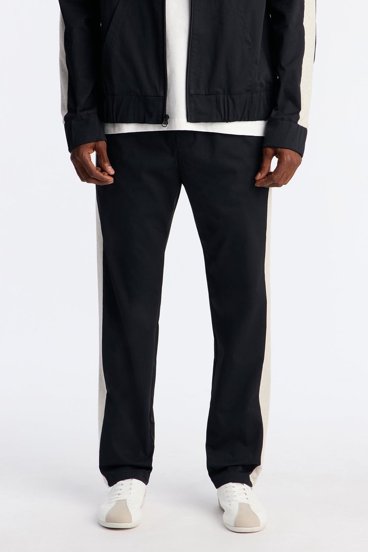 Slim Knit Stripe Pant - Black