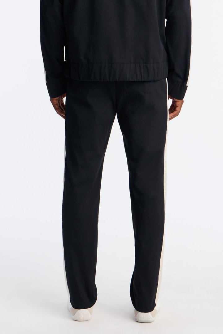 Slim Knit Stripe Pant - Black