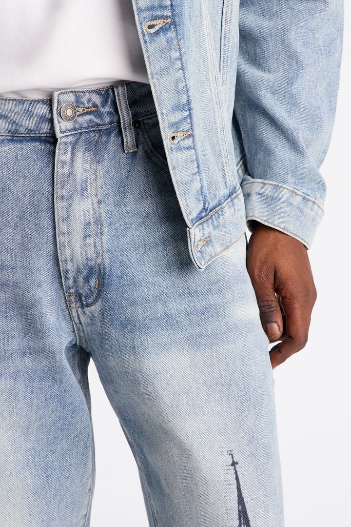 Straight Cathedral Jean - Medium Blue Wash