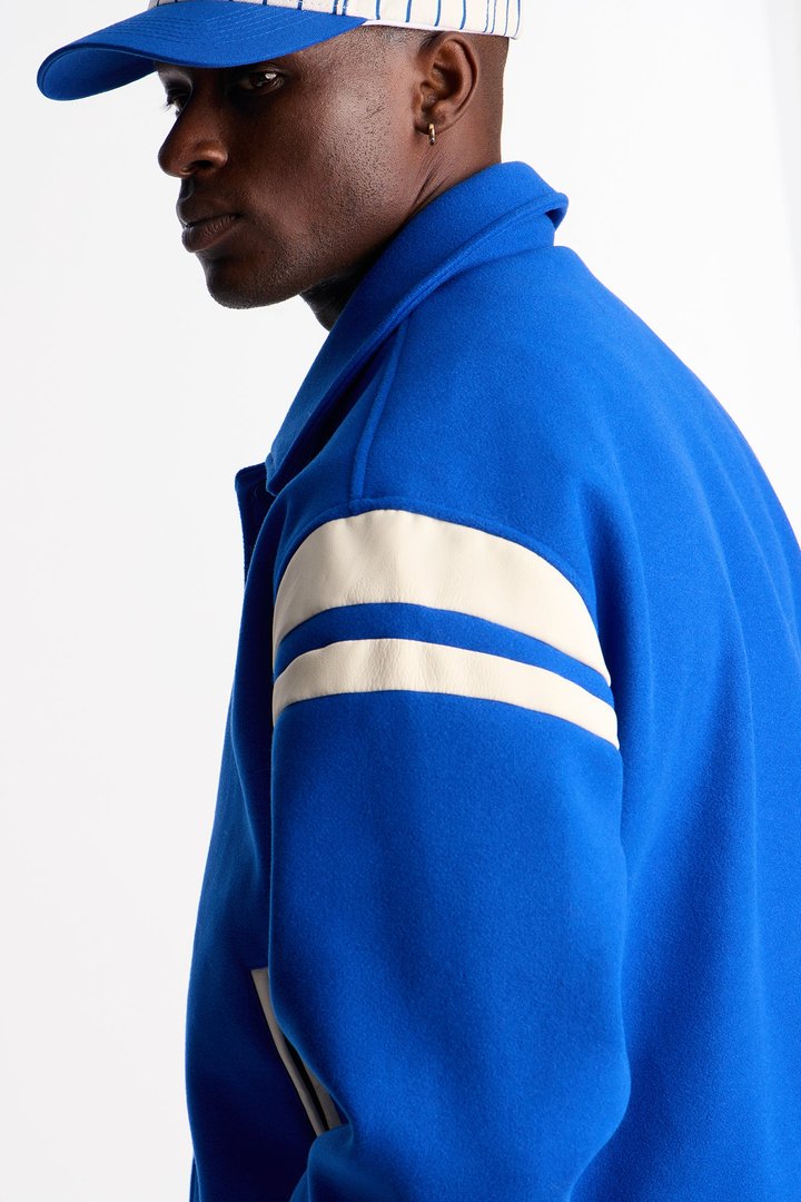 Classic Old School Varsity Jacket - Blue