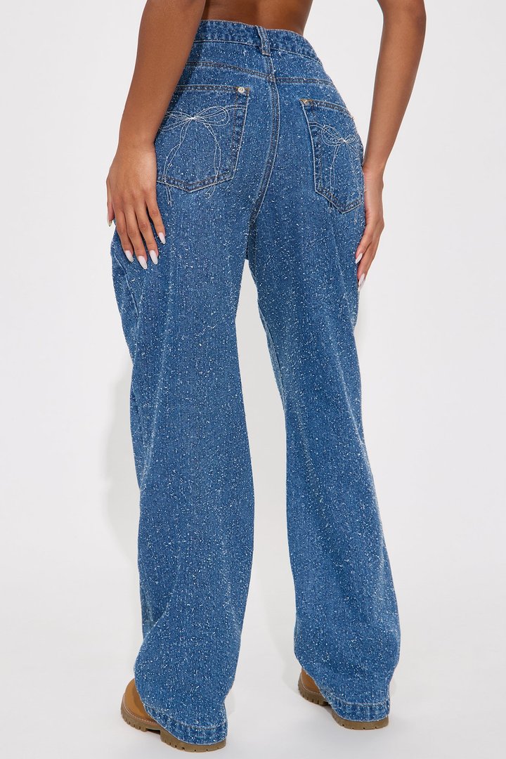 Just A Fling Straight Leg Jeans - Medium Wash