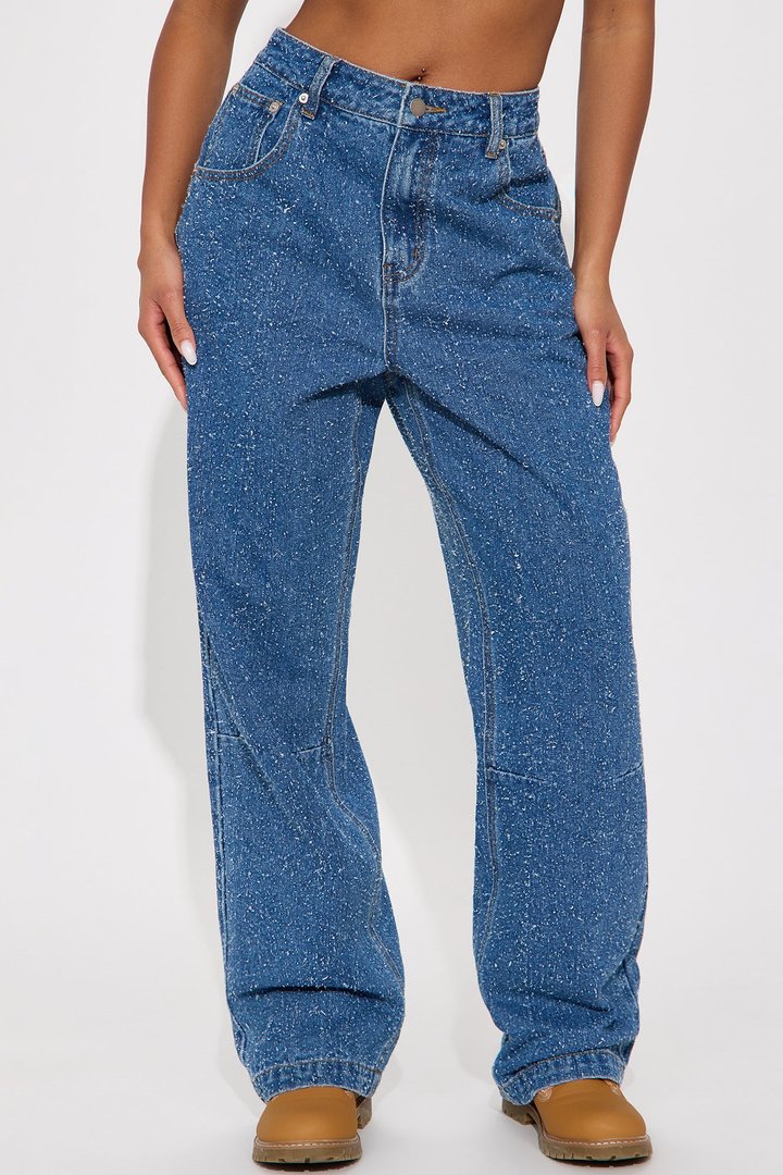 Just A Fling Straight Leg Jeans - Medium Wash