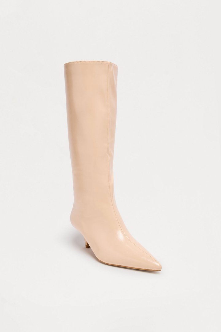 Lana Faux Leather Boots - Nude