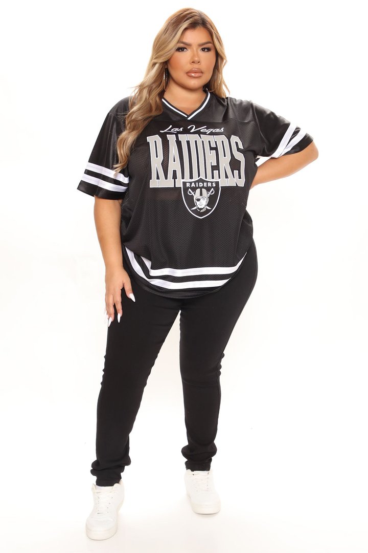NFL Backward Pass Raiders Mesh Top - Black